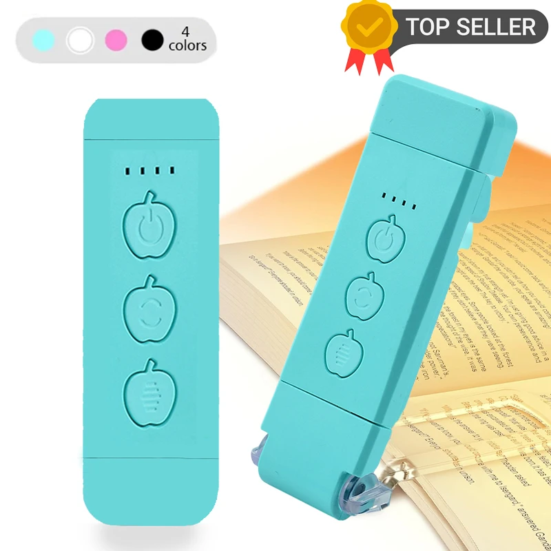 Mini luz de lectura con Clip, luz de libro con temporizador, marcapáginas recargable con Clip, luz Led de lectura, lámpara de mesita de noche portátil