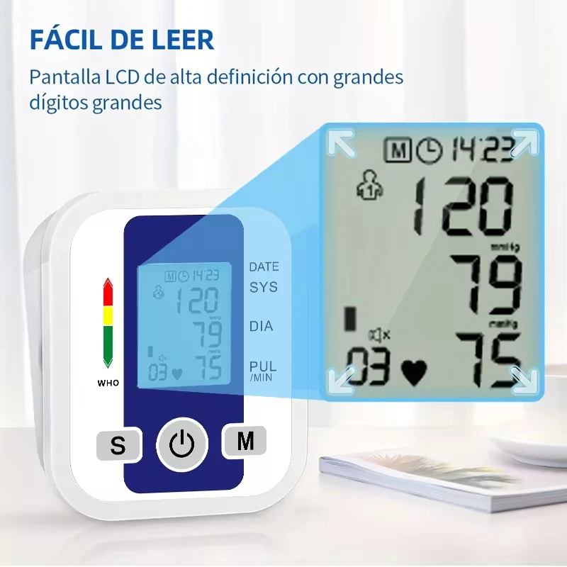 Tensiometer Heart Rate Pulse Meter BP Monitor Healthy Digital Arm เครื่องวัดความดันโลหิต Cuff ทางการแพทย์ความดันอัตโนมัติ Tonometer