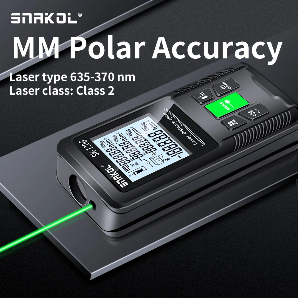 Snakol 40/50/70/100/120M Green Red Laser Rangefinder Distance Meter Laser Tape Range Finder Building Electronic Ruler