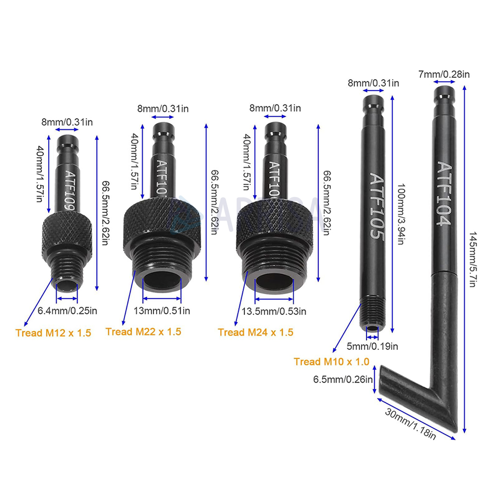 Adaptador de llenado de aceite de fluido de transmisión, 6 uds., para VW Audi 09G 01J 722,9 CVT DSG ATF Benz, adaptadores de aluminio automáticos