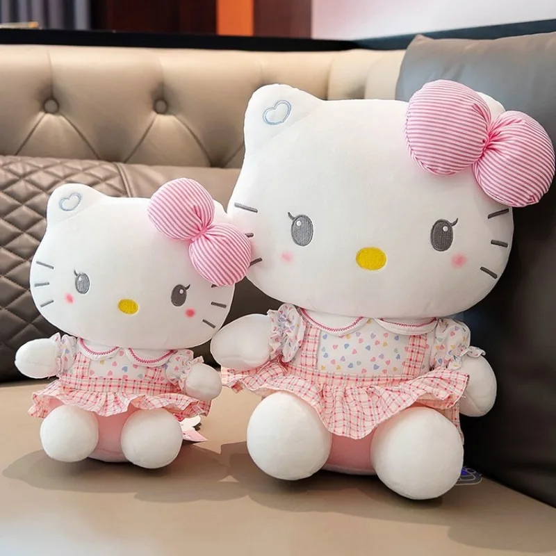 Sanrio Hello Kitty อะนิเมะ Hello Kitty ตุ๊กตาของเล่น Plushier หมอนนุ่มของขวัญวันเกิดสําหรับสาว Kawaii Hello Kitty ตุ๊กตาตุ๊กตา