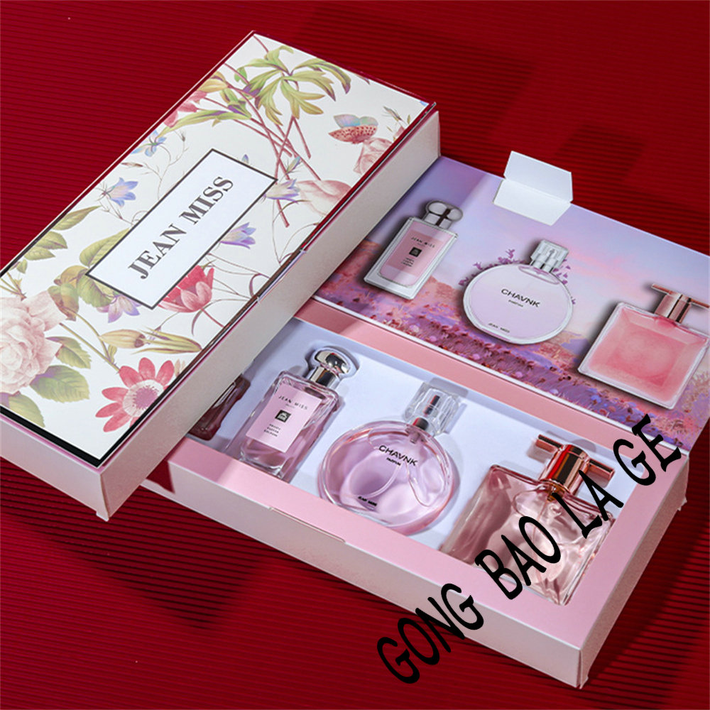 Marca 120ml perfume feminino caixa de presente 4 pçs conjunto planta floral perfume duradouro eau de parfums fresco natural perfumes feminino