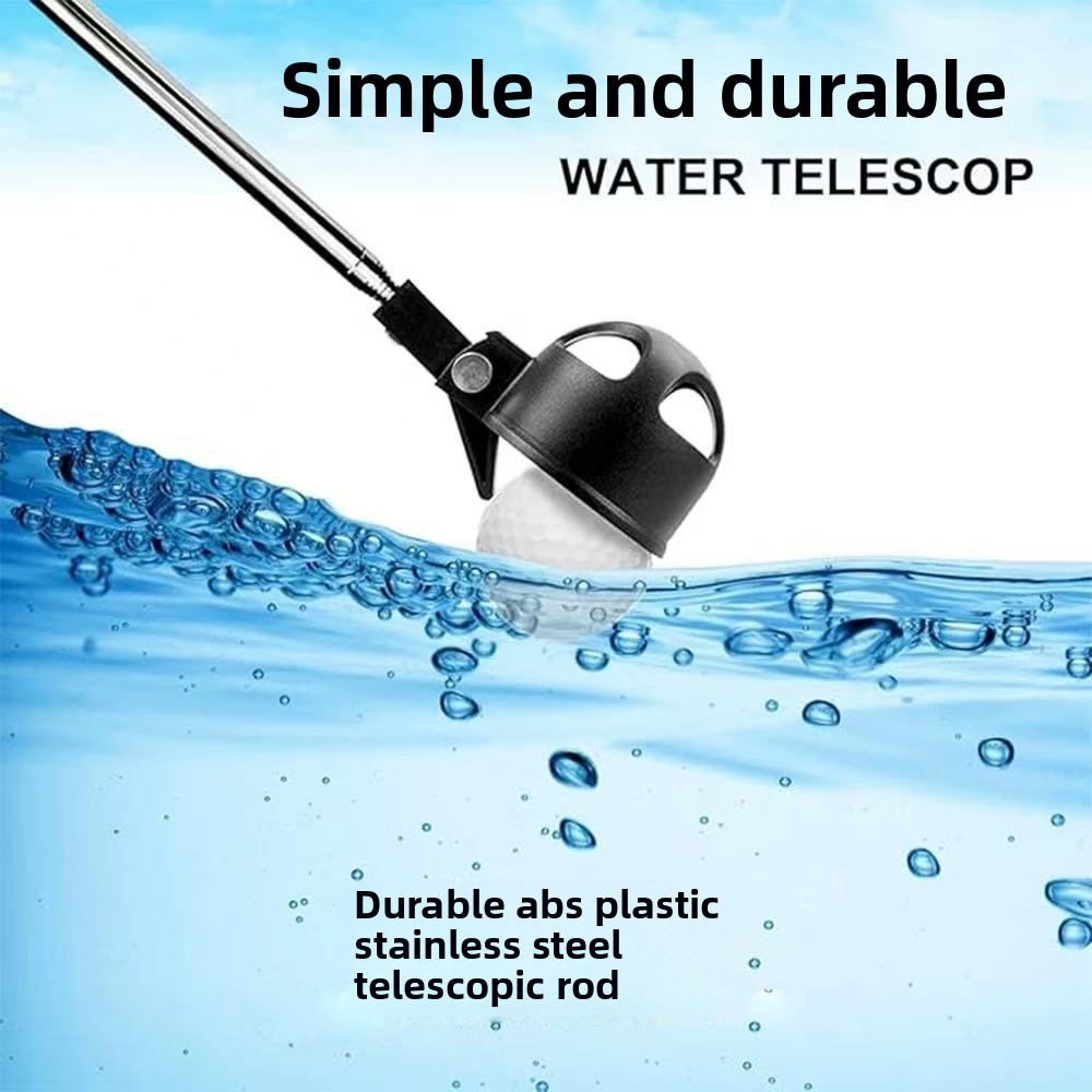 Golf Picker Retractable Golf Ball Retriever, Portable Stainless Steel Golf Ball Pickup Tool with Automatic Locking Spoon, Water