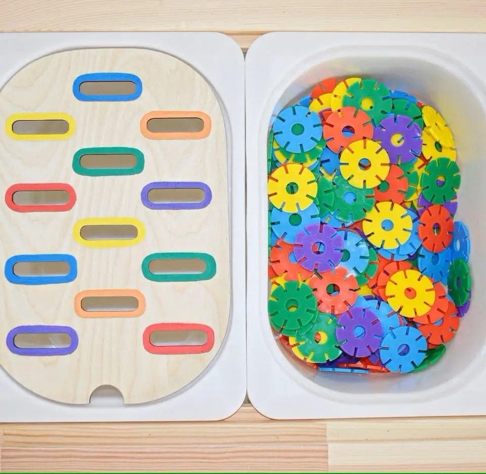 Bandeja sensorial para niños, mesa de Color, juego de bolas de pelo, azulejo de madera Montessori, juguetes educativos para edades tempranas, accesorios educativos