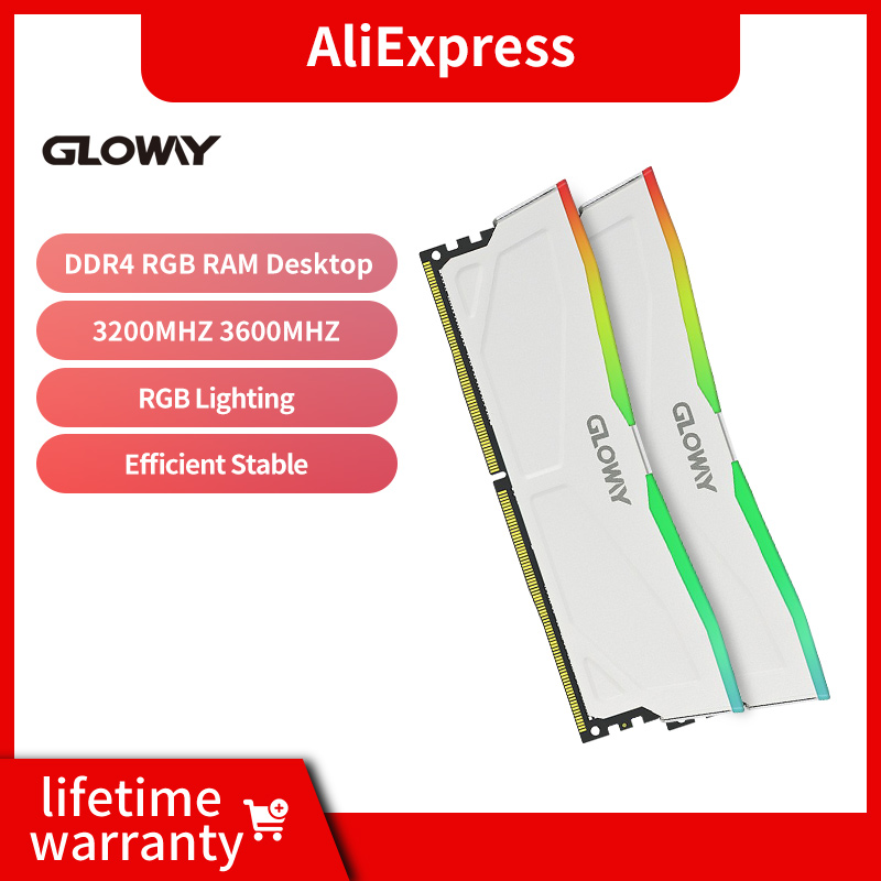 Memoria Gloway RAM DDR4 RGB, 8GB, 16GB, 3200mhz, 3600mhz, doble canal, DDR4, 3200mhz, memoria para juegos de escritorio, Ram de alto rendimiento
