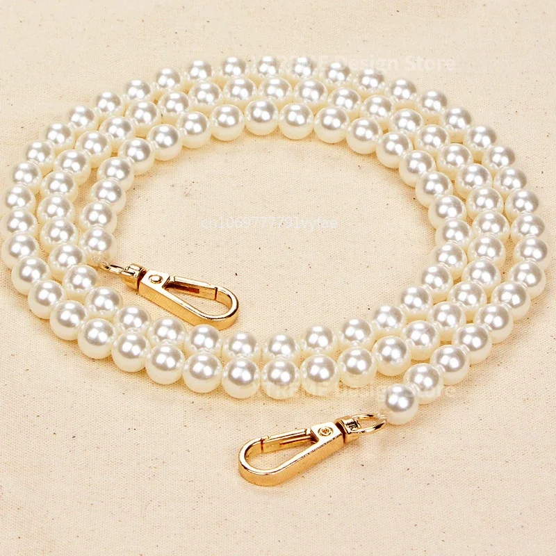 40-130cm Pearl Wrap Chain Wrap Chain Ręczna biżuteria z pereł 10mm Pearl Woven Wrap Strap Bag Parts Akcesoria