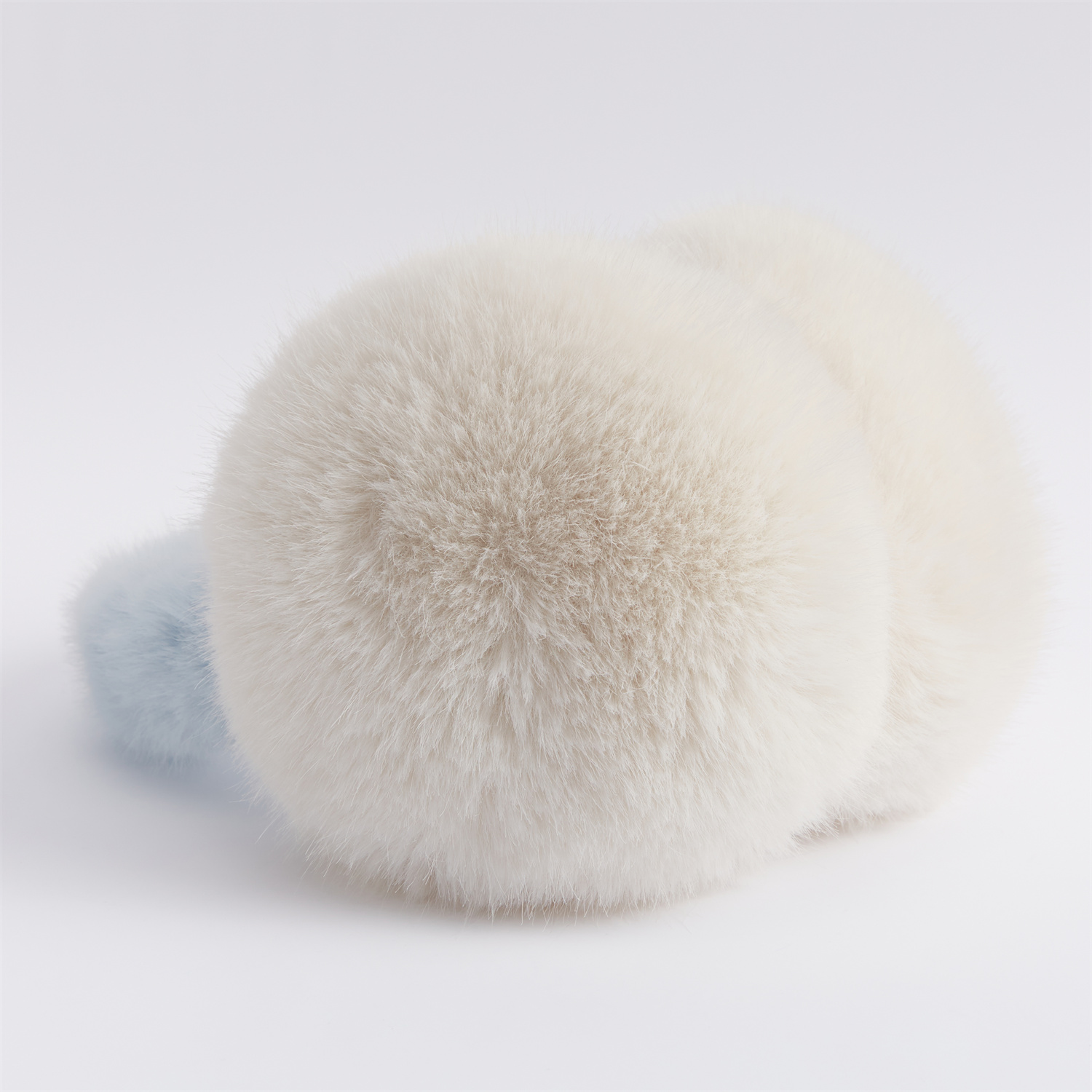 Anjj nouveaux cache-oreilles bleus et blancs luxueux mode mignon en peluche sacs d'oreille chauds cache-oreilles pliables accessoires de vêtements d'hiver