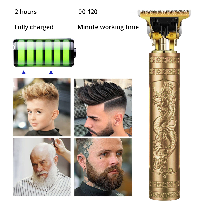 Vintage T9 Hair Trimmer Machine Cordless Hair Cutter Finishing Machine barba Clipper Hair for Men rasoio elettrico ricaricabile