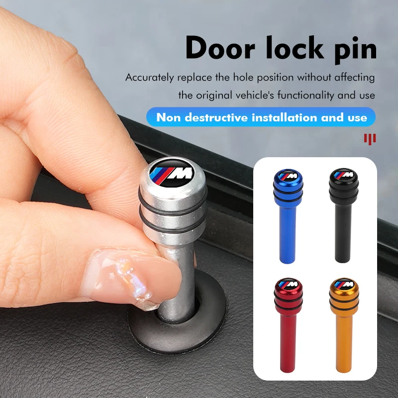 4 Uds. Perilla de bloqueo de puerta Universal para coche, alfileres de tracción, almohadilla para sombrero para BMW Performance X1 X3 X5 E39 E46 E90 F20 E60 F30 M3 M5