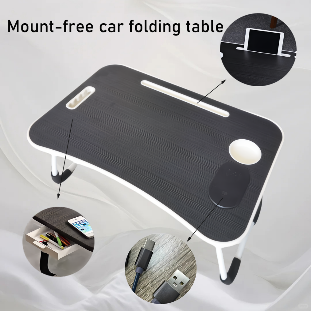 Simple, Sturdy and Durable, Wireless Charging, Foldable Small Table, Bed Laptop Table