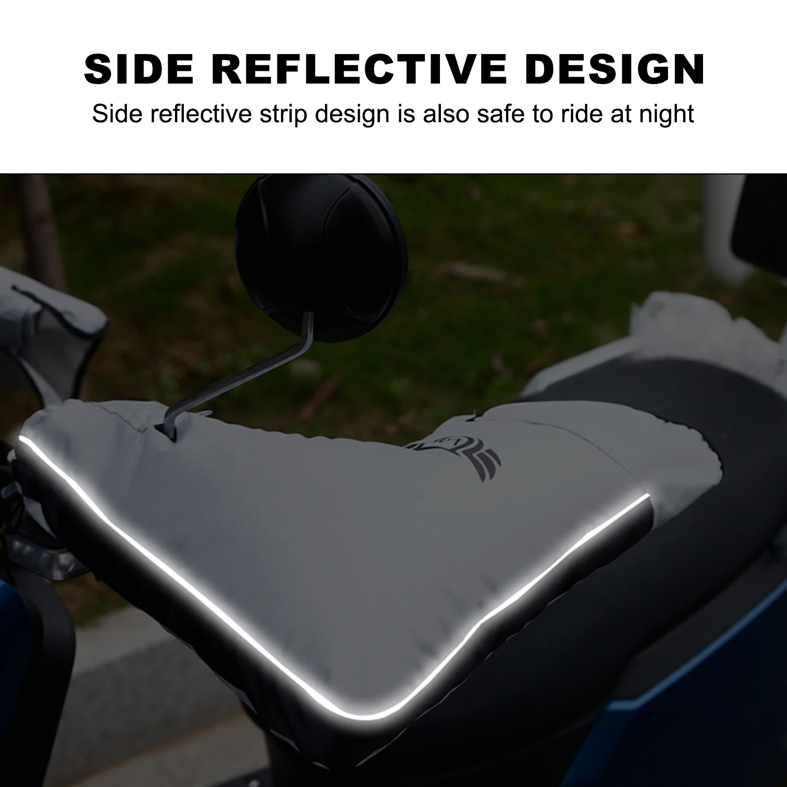 1 par de capas para guidão de motocicleta, inverno, espessadas, à prova de vento, à prova d'água, antiderrapantes, quentes, para passeios em tempo frio