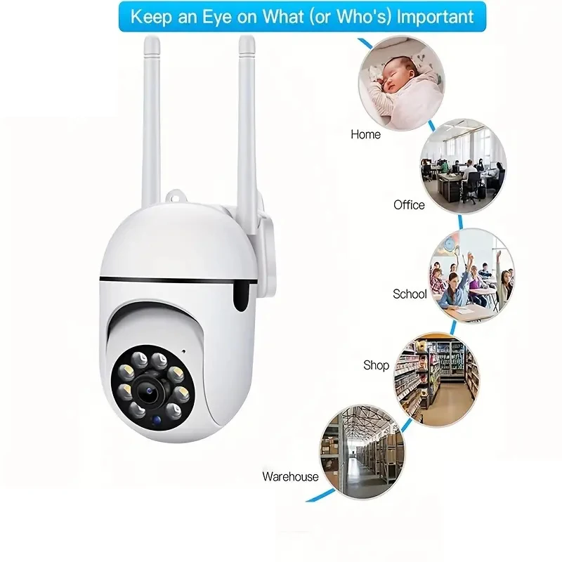 A7 WiFI IP Smart Camera 1080P HD Color Night Vision Wireless Home Security Camera 2-WWay Sound And Motion Push Notification