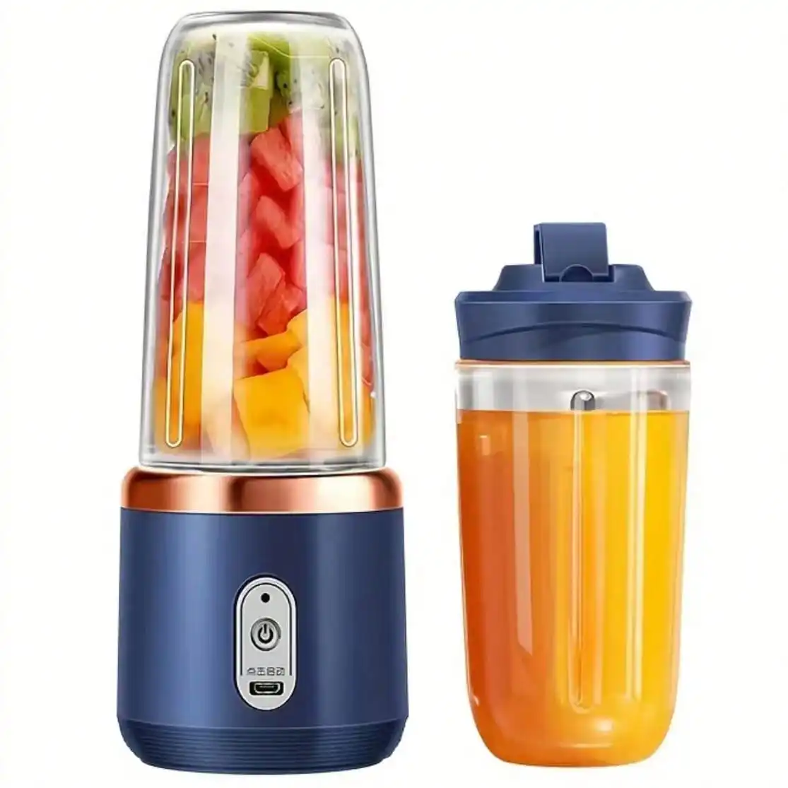 Portable Juicer Blender 400ml Electric Fruit Juicer USB Charging Lemon Orange Fruit Juicing Cup Smoothie Blender Machine 2cups