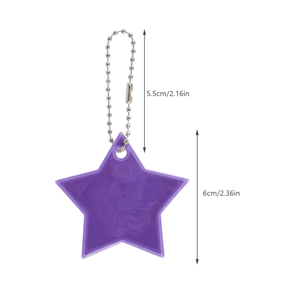 Safety Reflector Pendant Super Bright Stars Children's Pendant Keychain for School Bag Backpack Decoration (6 Colors)