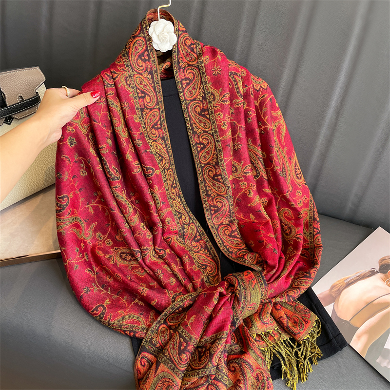 Bohemia pashmina hijab cachecol longo muçulmano cashmere xale feminino foulard macio turbante cabeça envoltórios para mulheres bandana marca de luxo