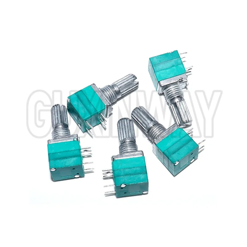5 uds RV097NS 5PIN eje 15mm amplificador potenciómetro de sellado 5K 10K 20K 50K 100K 500K B5K con un interruptor de audio