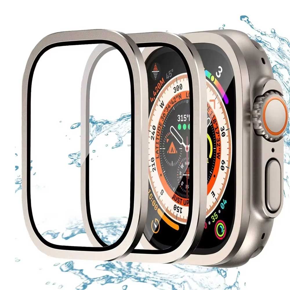 Gehard glas voor Apple Watch Ultra 2 49 mm schermbeschermer metalen frame antikrasbehuizing voor IWatch Ultra 49 mm beschermfolie