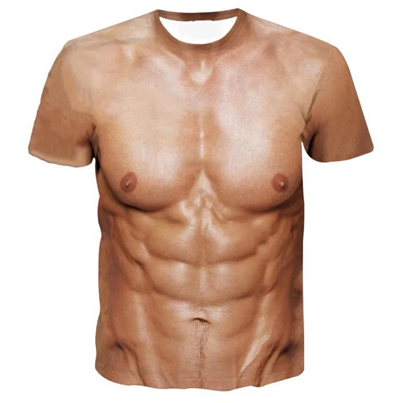 おかしい筋肉 Tシャツ筋肉 3D プリントストリート男性女性スポーツカジュアルファッション特大 Tシャツ子供 Tシャツトップス男服