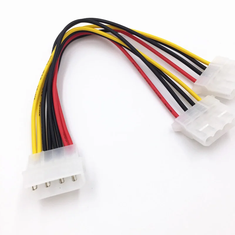 ตัวแยกไฟอะแดปเตอร์สายเคเบิลอะแดปเตอร์โมเล็กซ์ตัวผู้4ขาสำหรับ2x IDE 4ขาตัวเมีย Y ส่วนขยายตัวแยกอะแดปเตอร์สายต่อ20ซม.