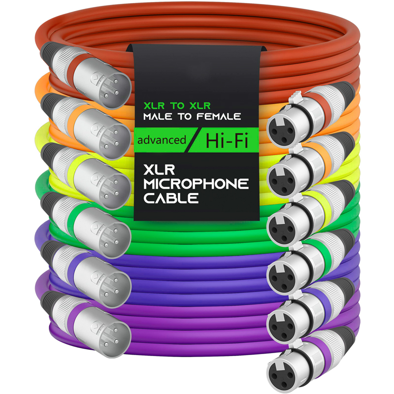 Cable XLR macho a hembra, Cable de extensión de micrófono profesional para mezclador de grabación, micrófono de altavoz equilibrado, líneas de Audio XLR de 3 pines