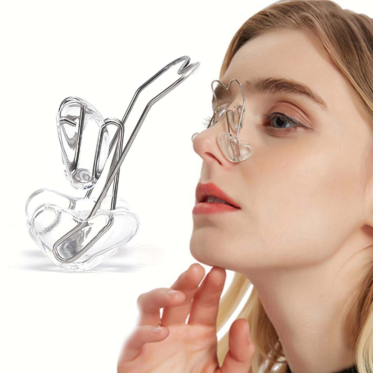 คลิปหนีบจมูกสวยงามสําหรับจมูก อุปกรณ์เพิ่มความสูงสะพานจมูก 3D อุปกรณ์แก้ไขจมูก Alar แคบรูปตัวยูคลิปหนีบจมูกสวยงาม