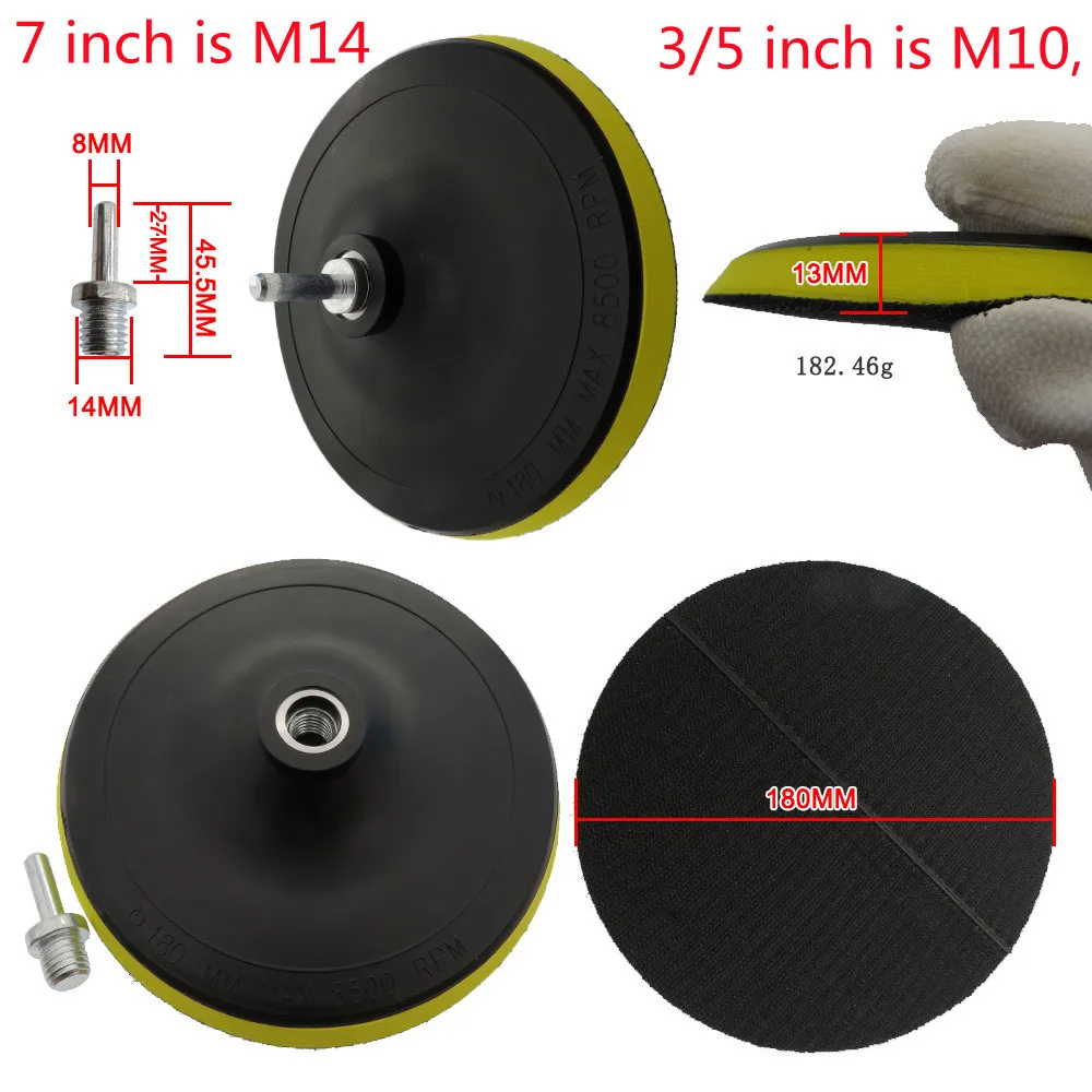 3/5/7 pollici CarPolishing Disc 8 Pz/set Autoadesiva Lucidatura Ceretta Spugna Ruota di Lana Tampone di Lucidatura Per Auto Lucidatore Trapano Adattatore