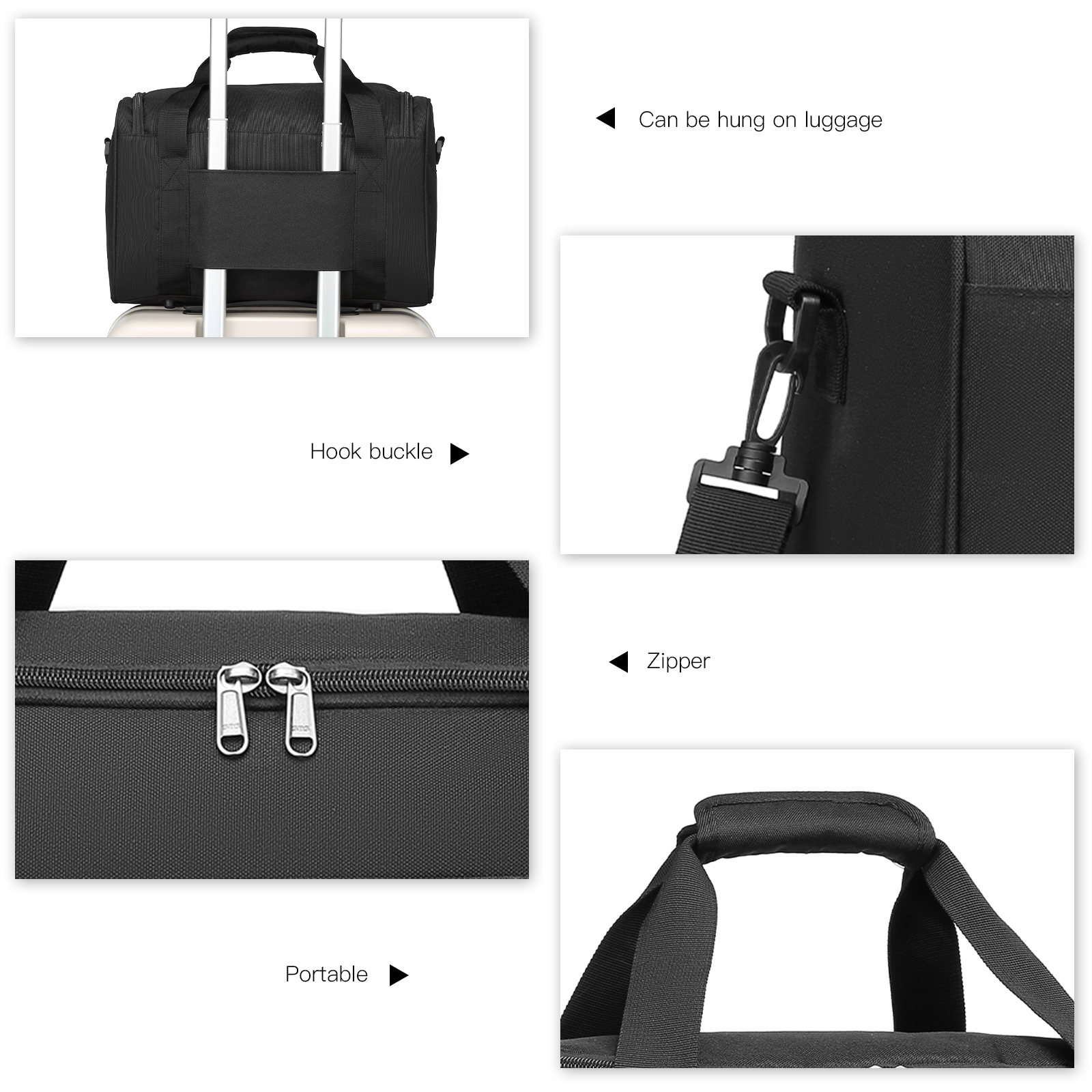 KONO 40x20x25 Handgepäck Tasche für Ryanair, Reisetasche für Flugzeug, Weekender für Herren und Damen, Maximalgröße mit