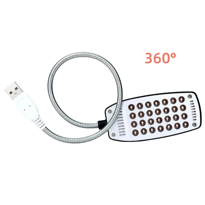 Luz LED de libro USB, 28 LED, lámpara de lectura Flexible con protección ocular, luces de mesa ajustables, 4 colores para iluminación de estudio y dormitorio