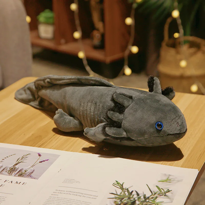 45cm kawaii colorido newt brinquedo de pelúcia recheado bonito axolotl salamandra fuzzy pelúcia peixe apaziguando longo travesseiro almofada crianças presente