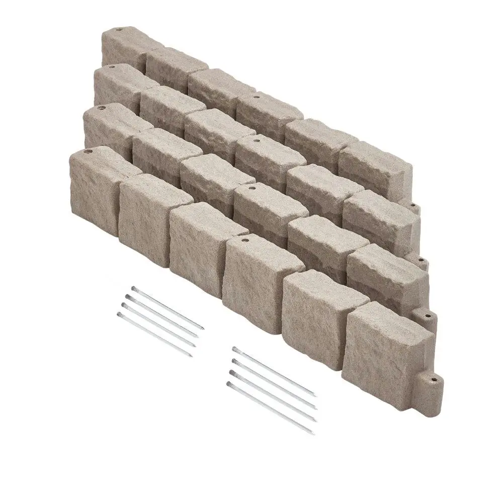 Fake Stone Lawn Edging Border Fade Resistant No Dig Landscape Edging 46.8x3.9 in Garden Decor