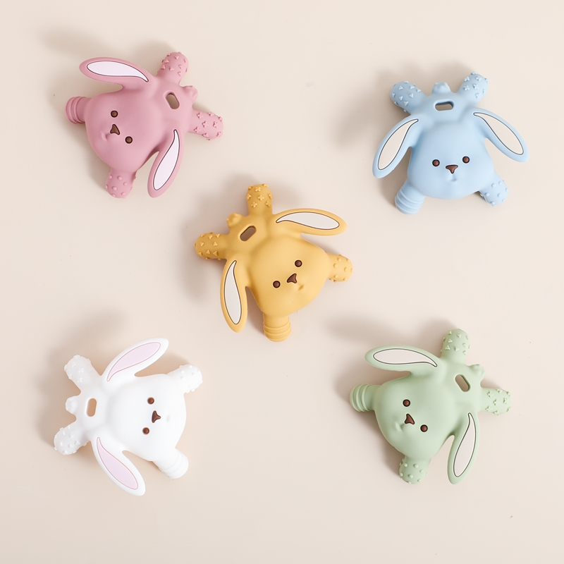 TeWindsor-Jouets de dentition en silicone pour bébé, lapin de dessin animé, jouets pour tout-petits, 0 à 12 mois, 1PC