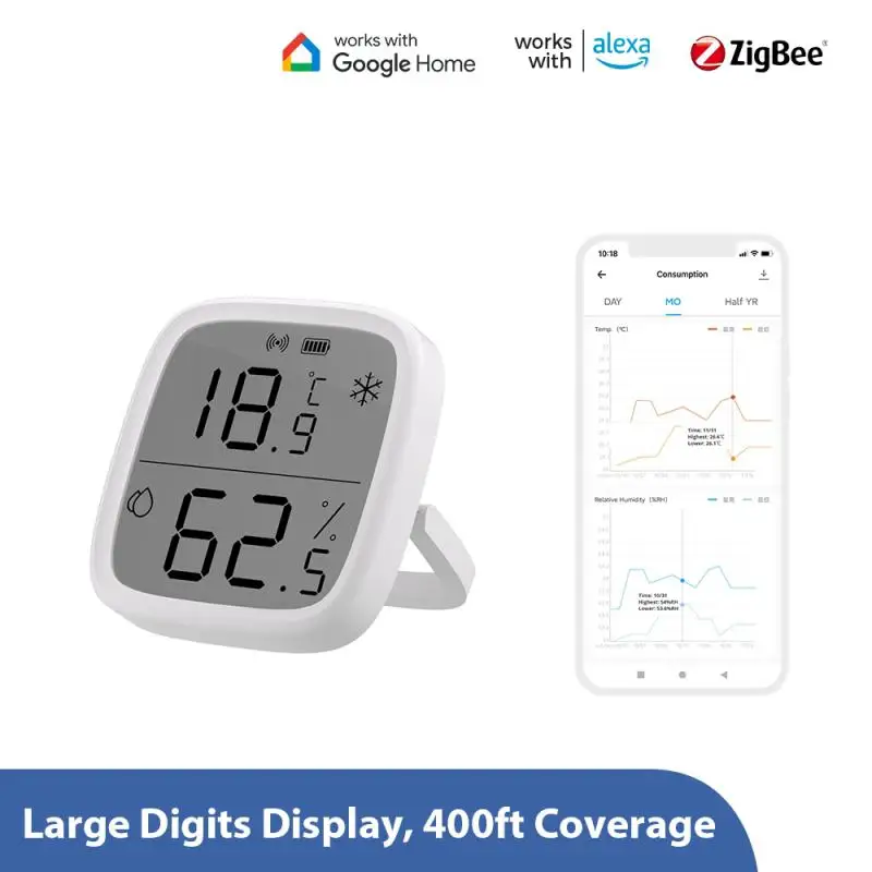SONOFF SNZB-02D Zigbee LCD grande Sensor inteligente de temperatura y humedad monitoreo remoto en tiempo Real aplicación Ewelink a través de Alexa Google Home
