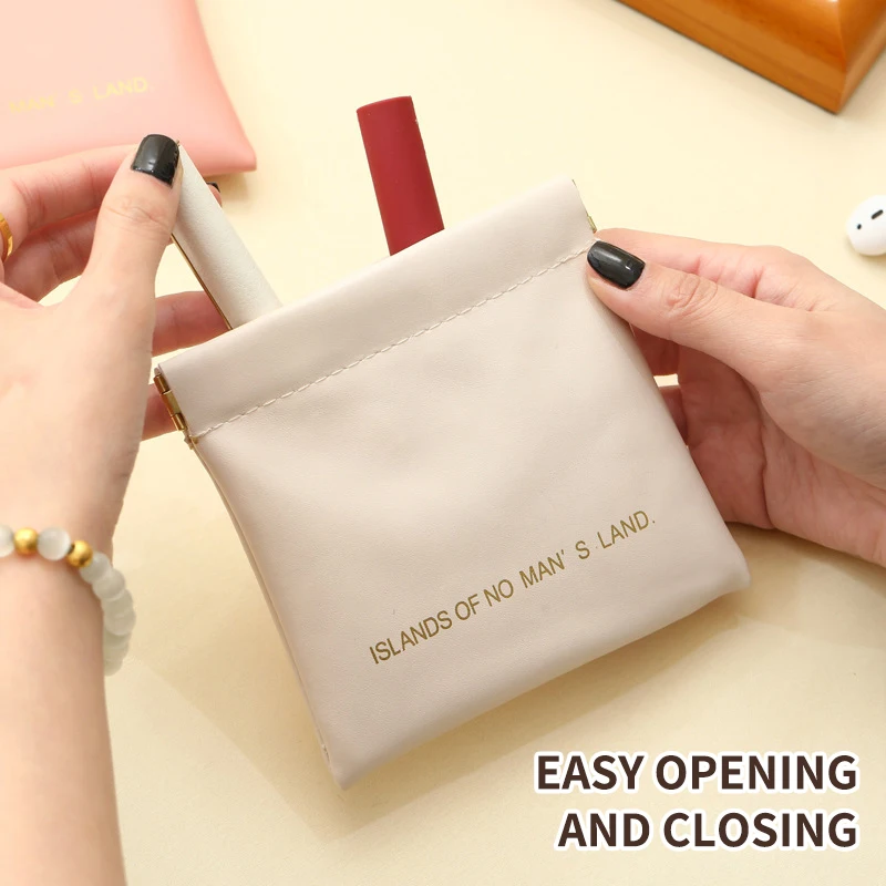 Pu Makeup Bag Storage Bags Shrapnel Bag Automatic Closing Data Cable Headphone Storage Bag Red Envelope Coin Purse Waterproof