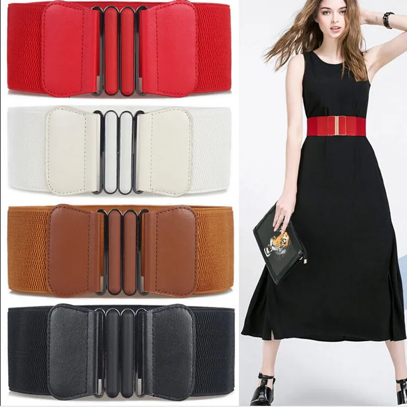 Cintos de cintura estiramento monocromáticos femininos, elástico, largo, cinto, cintura, adorno de vestido, moda, lady, 2023