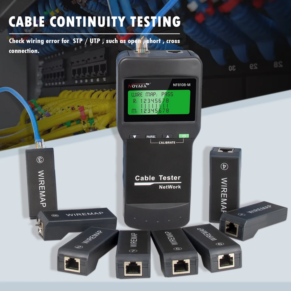 NOYAFA Mới NF-8108M Cáp Mạng Chuyên Nghiệp Rj45 Bút Thử Đo Chiều Dài Cabl Đa Năng Poe Mạng Dụng Cụ