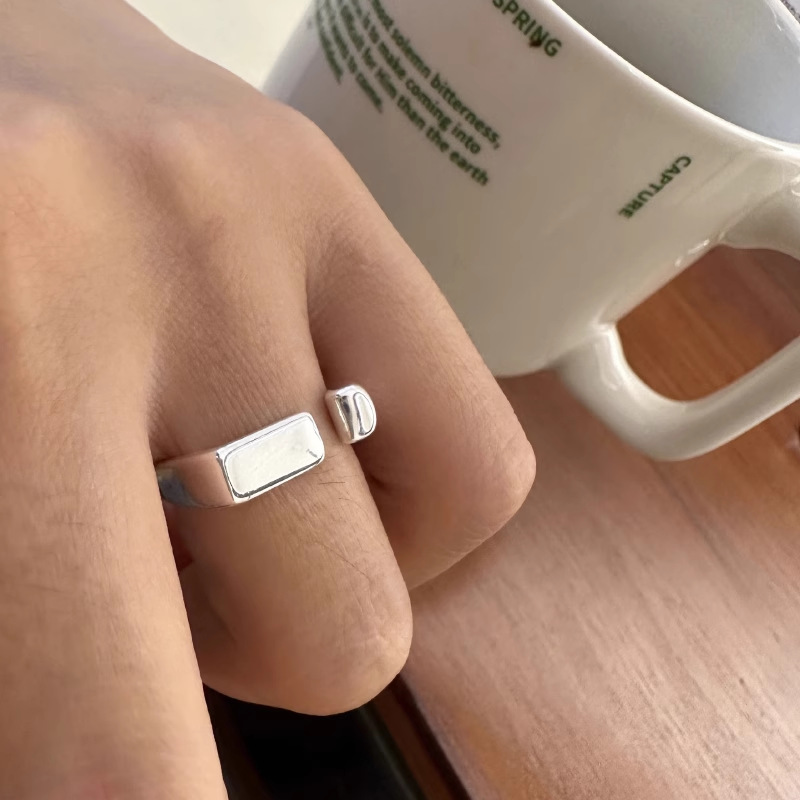 VENTFILLE Ring aus 925er-Sterlingsilber für Damen und Mädchen, Schmuck, Geometrie, ausgehöhltes Design, überlappend, einfaches Geschenk, Dropshipping