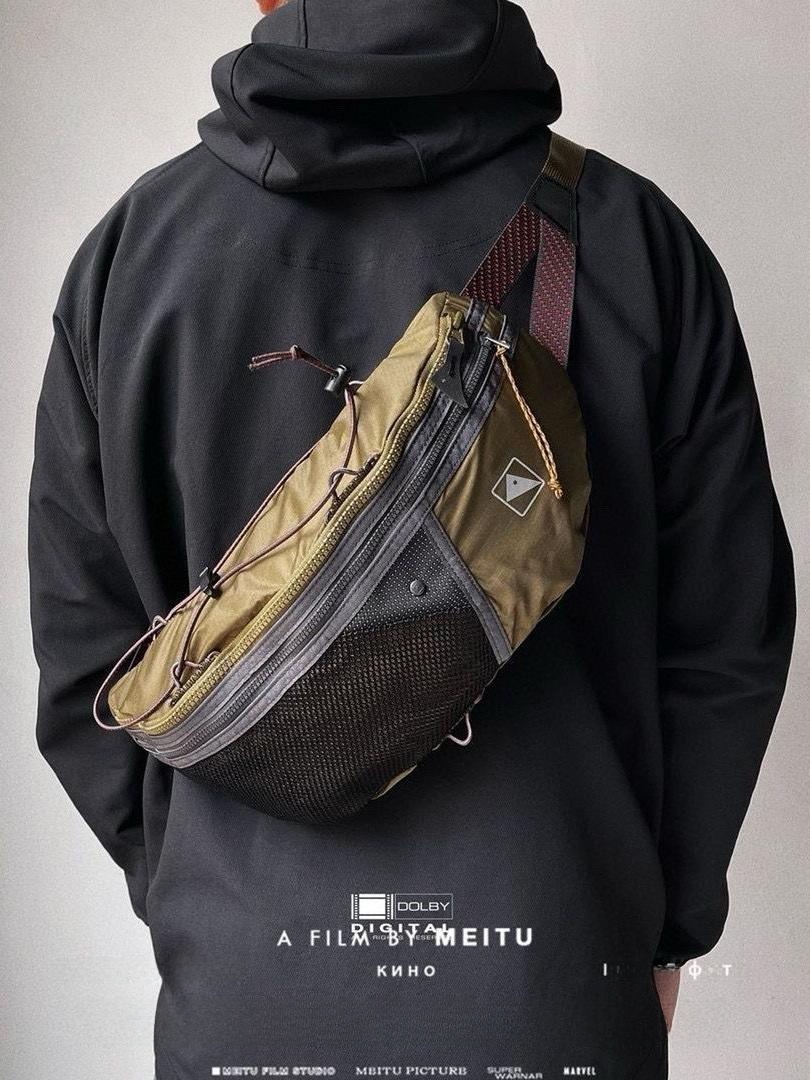 5L ユニセックスナイロンチェストバッグ高耐性アウトドアサイクリングスポーツバッグ耐摩耗性幾何学模様カジュアルスタイル折りたたみ式