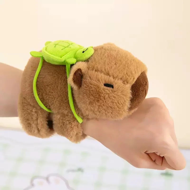 Mooie Capybara Animal Slap Snap Wrap Polsbandje Armband Pluche Knuffeldier Kawaii Capybara Hand Ring Polsbandje Kid Grappig Speelgoed