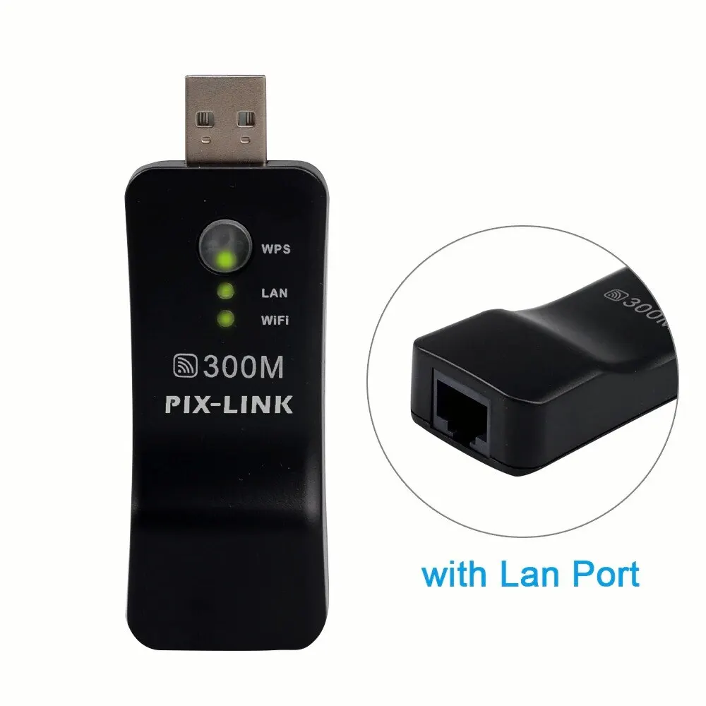 PIX-LINK UE01 300Mbps USB WIFI Repetidor Extensor De Sinal WPS AP Modo Amplificador Sem Fio Para Smart TV Adaptador De Rede