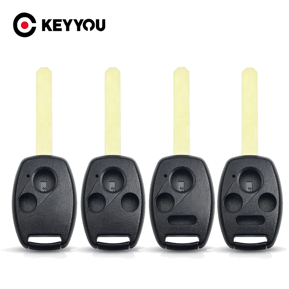KEYYOU 10PCS Für Honda Accord Civic Insight Ridgeline 2003 2008 2009 Auto 2/3/4 Tasten Schlüssel Fall Shell remote Fob Blank Abdeckung
