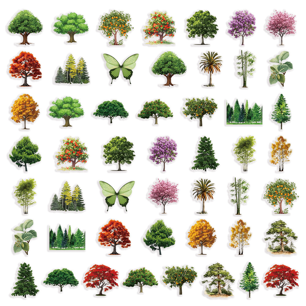 10/30/50pcs น่ารักการ์ตูนโปร่งใส Forest Secret สติกเกอร์ธรรมชาติป่าภูมิทัศน์รูปลอกแล็ปท็อปโทรศัพท์สติกเกอร์ตกแต่ง