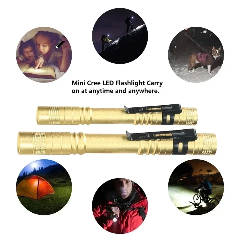 Kleine Mini-LED-Taschenlampe, Handstift-Licht, Taschenlampe, taktische Taschenlampe, PenLight mit Clip, LED-Stift-Taschenlampe
