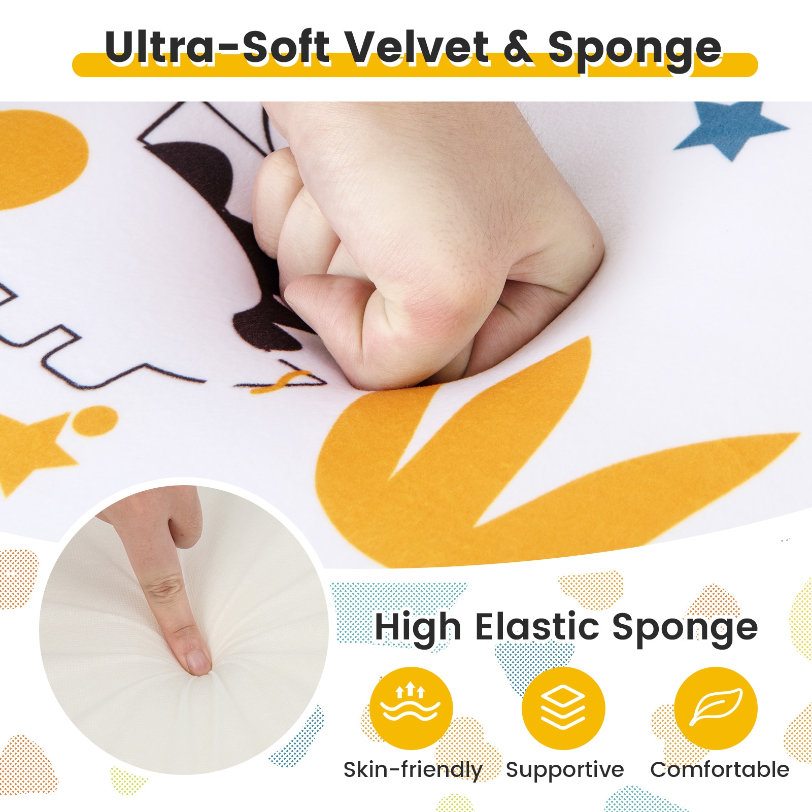 GOFLAME Sofa Foam Filled Armchair, Toddler Sofa Couch with High-density Sponge, Padded Pillow