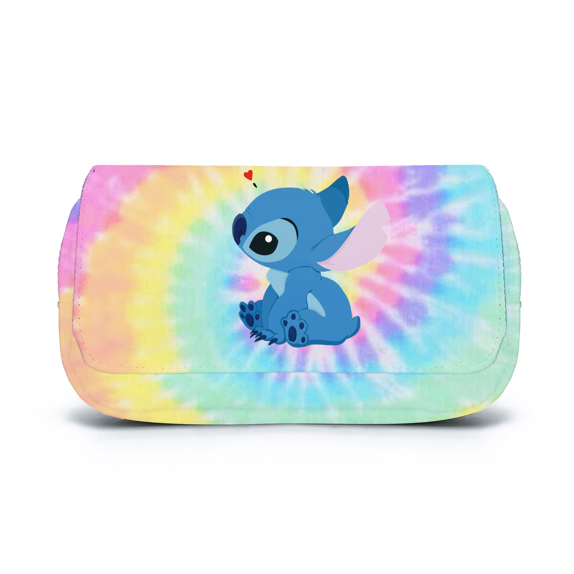 Disney 20CM Stich Voll Bedruckte Klappe Stift Tasche Stich Große Kapazität Schreibwaren Box Bleistift Fall Student Schule kleine Tasche geschenke