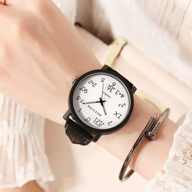 Estudiante Coreano Simple Esfera Grande personalidad tendencia pareja reloj mujer moda estilo Harajuku reloj de cuarzo reloj masculino