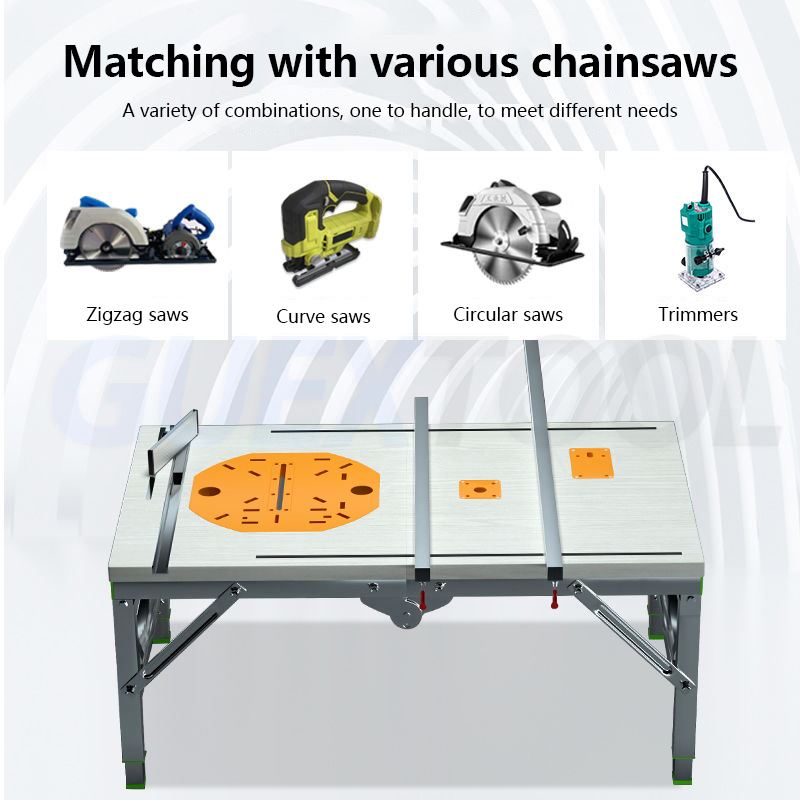 Multifunctional Woodworking Workbench Woodworking Saw Table Portable Folding Lifting Saw Table Decoration DIY Folding Workbench
