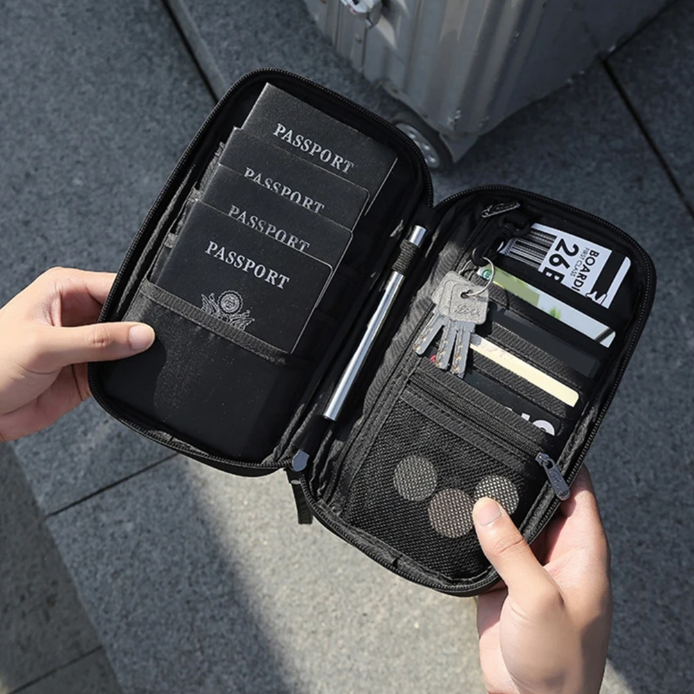 RFID-blokkerende paspoortportemonnee Familiepaspoorthouder Multifunctionele documententas Organisator Reisaccessoires Documententas