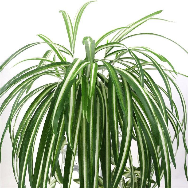 Artificial Plants Wall Hanging Chlorophytum Potted Green Plants PVC Fake Plants Simulation Flower Living Room Decor 65cm