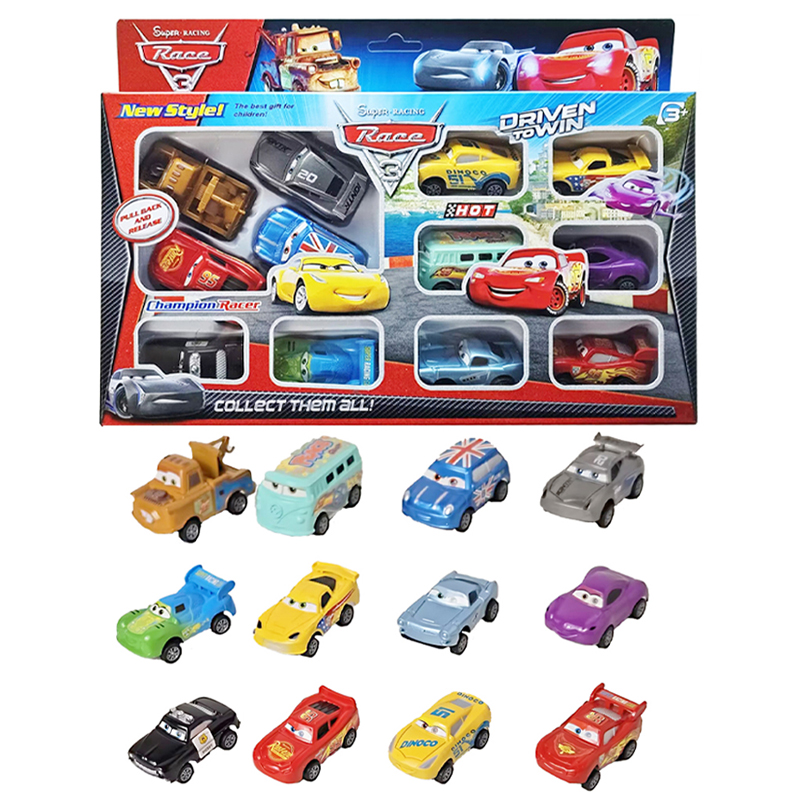Mini 12 szt. Disney Pixar Auta 3 Piston Cup Rebound Car Kolekcja Zygzak McQueen Jackson Storm Model Samochodu PVC Zabawka dla dzieci