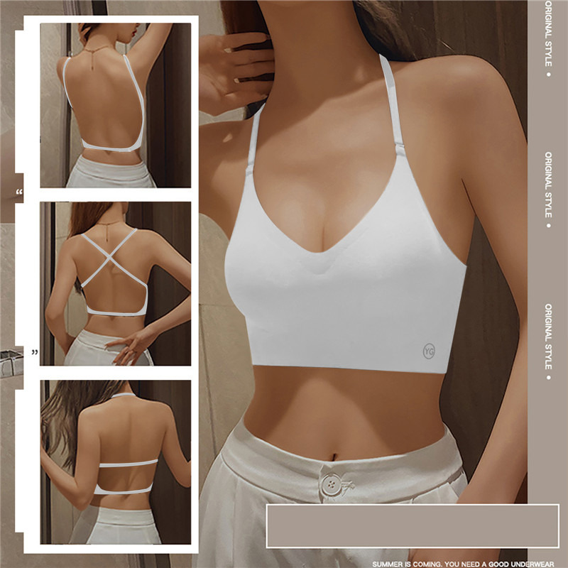 2024 donne reggiseno senza schienale senza cuciture reggiseno Push-Up invisibile Sexy a forma di U Lingerie posteriore profondo U reggiseno con scollo profondo biancheria intima aperta sul retro